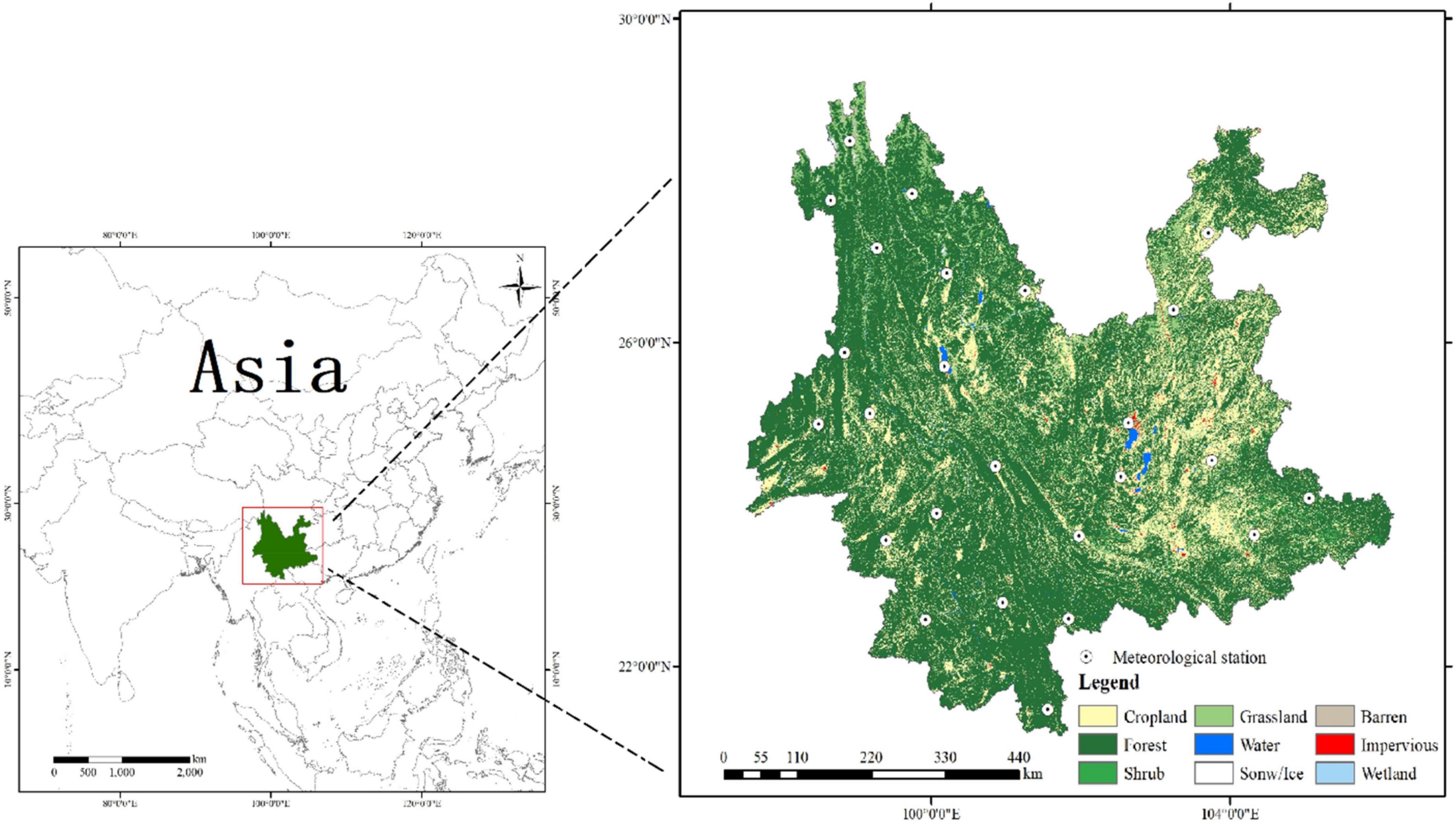 Evaluation of the regional climate model for the forest area of Yunnan in China